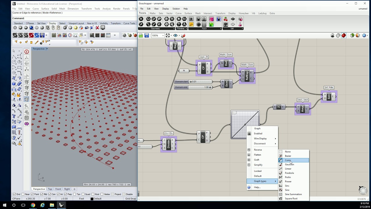 30 - Grasshopper for Rhino Graph Mapper and Curve Attractor