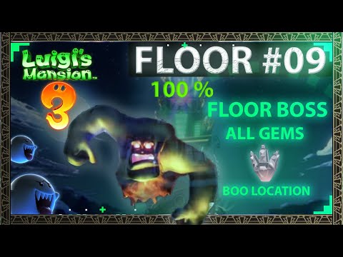 Luigi's Mansion 3 - Floor 9: Unnatural History Museum🦴(100%) - All Gems💎Boss Fight⚔️ & Boo Location👻