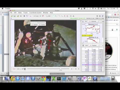 Hammer and feather drop on the moon.