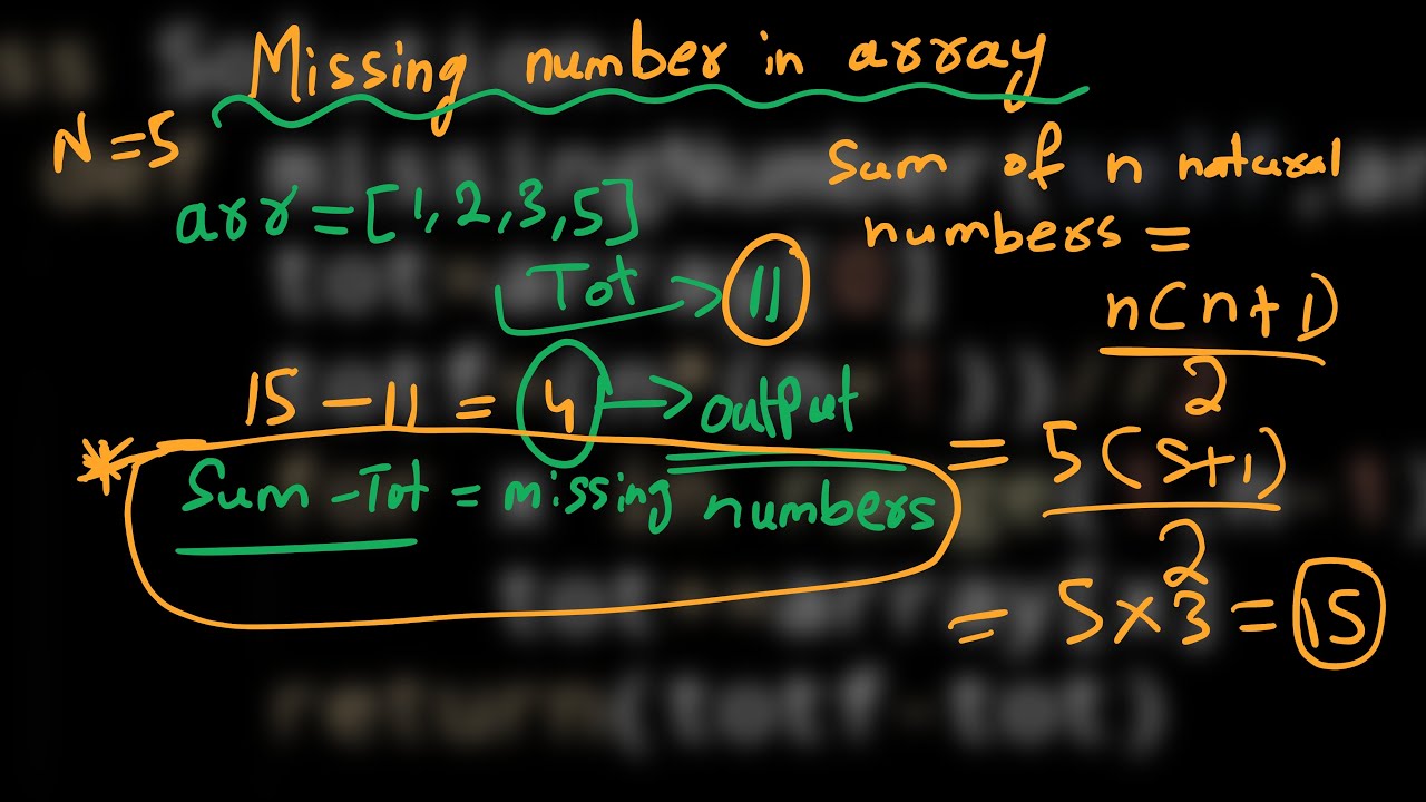 4.MISSING NUMBER IN ARRAY | ARRAYS | PYTHON | GEEK FOR GEEKS | INTERVIEW