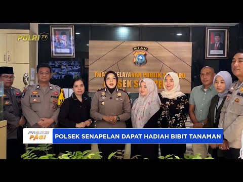 POLSEK SENAPELAN PEKANBARU DIHADIAHI BIBIT TANAMAN OLEH MASYARAKAT DI HARI BHAYANGKARA KE-79