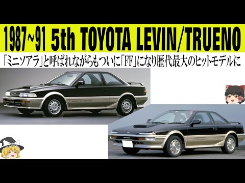 349＜ゆっくり解説＞五代目トヨタカローラレビン/スプリンタートレノ「ミニソアラと呼ばれながらもついにFFになり歴代最大のヒットモデルに」「スーパーチャージャーで165馬力に」
