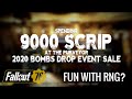 Spending 9000 Scrip at The Purveyor in Fallout 76: Bombs Drop Event Sale Edition