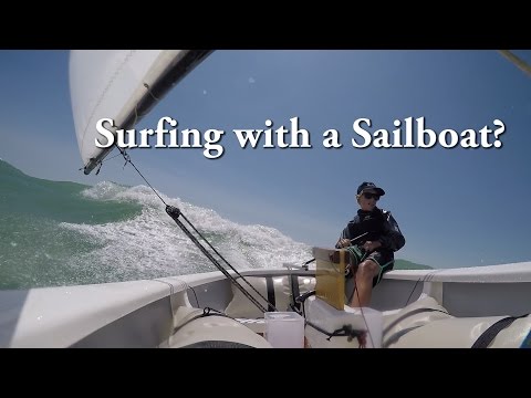 Extreme Sailboat Surfing! Longest Wave Ever Surfed on a Opti