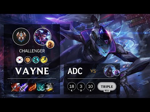 Vayne ADC vs Aphelios - KR Challenger Patch 10.18