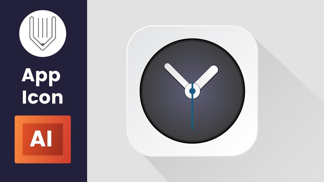 Design a clock app icon in Adobe Illustrator