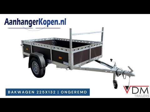 Aanhangwagen enkelas 225x132cm - 750kg - ongeremd | VDM