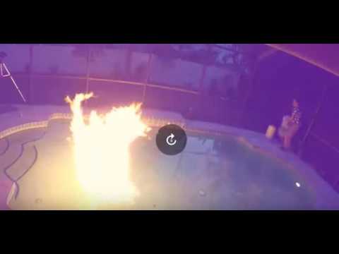 Pouring Liquid Nitrogen in a Pool - (I set my pool on fire!!)