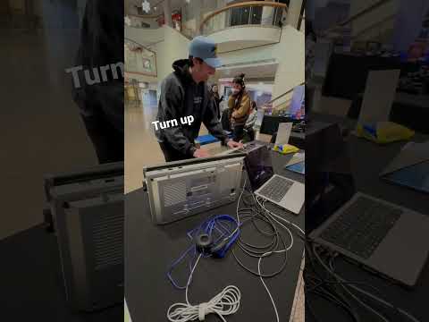 Random girl gets hyped at synthesizer meet up