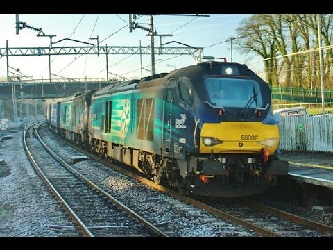 DRS Class 68s 68002 & 68019 at Oxenholme - 4S43 Daventry to Mossend Intermodal - 21st January 2017