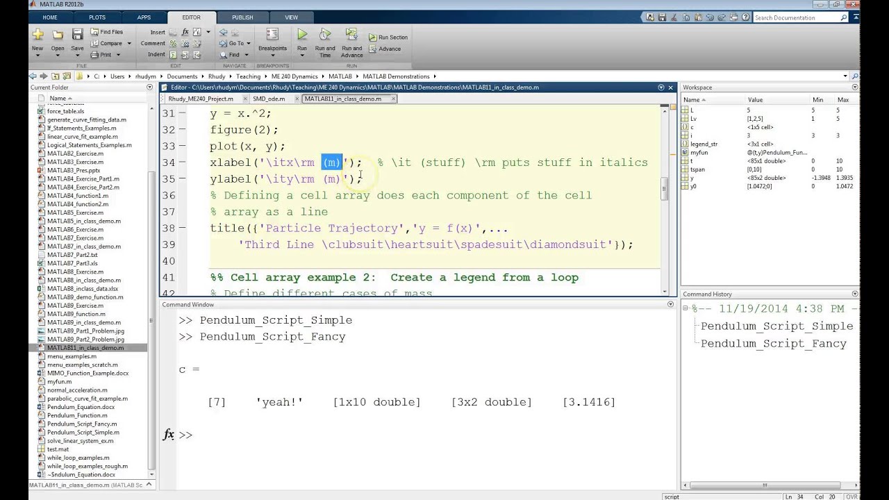 MATLAB Tutorial Lesson #11:   Cell Arrays