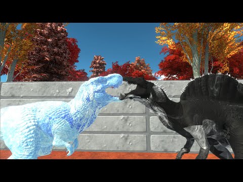 GODZILLA vs ICE T-REX DEATH RUN - Animal Revolt Battle Simulator