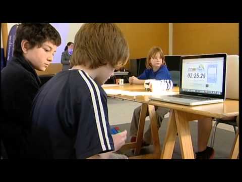 Carisbrook School pupils put together a Rubik's Cube competition