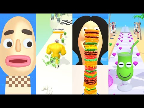 Sandwich Runner, Muscle Rush, Burger Run, Juice Run, Gameplay Walkthrough Android, IOS