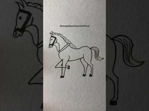 Easy Horse Drawing | How To Draw A Horse | Number Drawing #shorts #youtubeshorts #drawing  #art