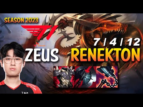 T1 Zeus RENEKTON vs JAYCE Top - KR Ranked