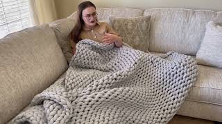 Uttermara Hand Knitted Chunky Weighted Blanket Review!