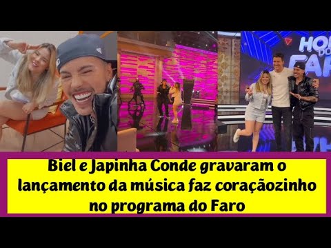 Biel e Japinha Conde gravaram o lançamento da música faz coraçãozinho no programa do Faro