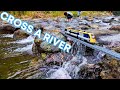 Lego Train Going Through House Crossing Rivers Exploring Kitchens And Washing Trains