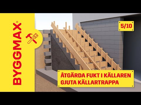 Åtgärda fukt i källaren del 5, gjuta källartrappa