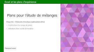 EXCEL et les plans pour l'étude de mélanges - Étape 05
