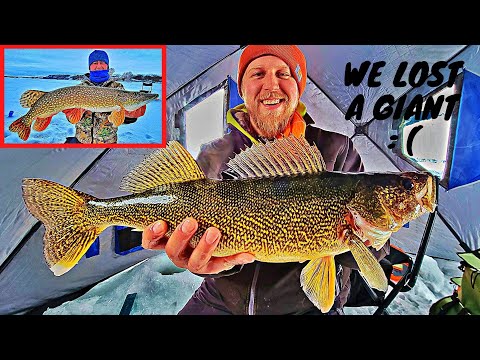 Ice Fishing Last Mountain Lake Saskatchewan Canada (Otter Vortex Resort)