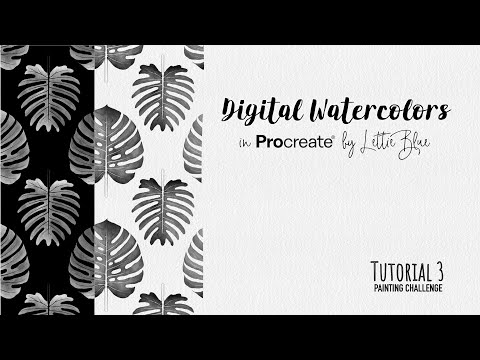 3. Digital Watercolor Tutorial in Procreate for Beginners: Seamless pattern brushes