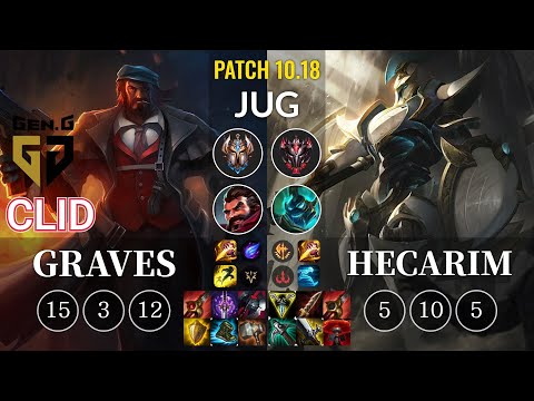 GEN Clid Graves vs Hecarim Jungle - KR Patch 10.18
