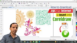 How to download .eps from internet & insert into Coreldraw