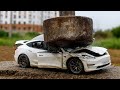 Crash Test Of Tesla Model 3 Diecast Model Car Crash Test