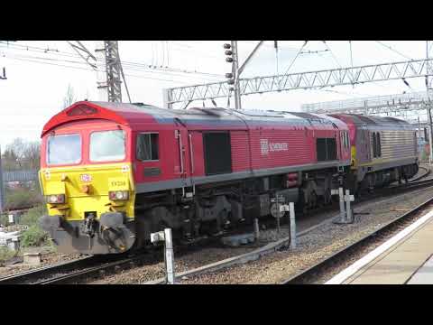 Class 59206 - 'John F. Yeoman Rail Pioneer' - DB Cargo & 67020 - EWS - Crewe - 25.03.2019