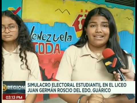 Guárico | Jóvenes del Liceo Juan German Roscio participaron en el simulacro electoral estudiantil