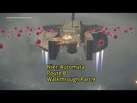 Nier: Automata 100% Walkthrough Part 9 - Route B - Flooded City Attack /Abandoned Factory Revisited