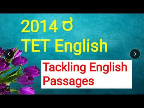 TET English Paper -2014 Tackling Comprehensive Passages