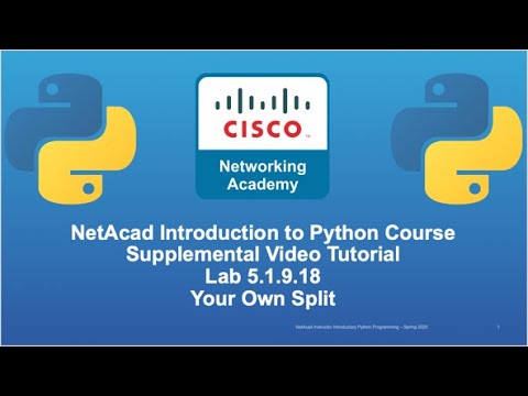 Cisco NetAcad Intro to Python Course - Supplement Lab Tutorial & Solution Set: Lab 5.1.9.18 split()
