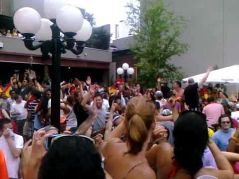 Reaction at the Studio Beer Garden (Astoria)  to Spain winning the World Cup