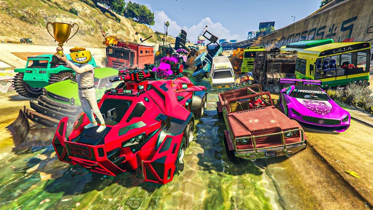 EL ÚLTIMO EXPLOTA CON COCHES ALEATORIOS!! VICTORIA CON UN TANQUE!! - GTA 5 ONLINE