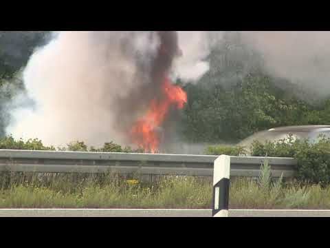 Sportwagenbrand auf der A57 bei Goch