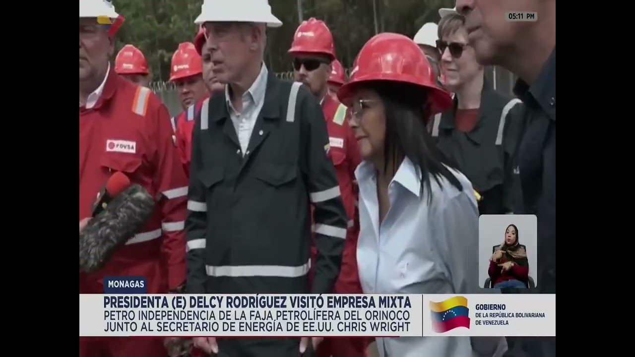 Delcy Rodríguez y el Secretario de Energía de EE.UU. visitan Faja Petrolífera del Orinoco
