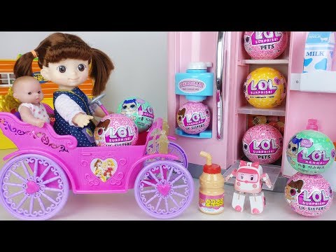 Princess baby doll car Ice cream and LoL surprise eggs toys play - 토이몽