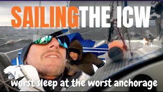 EP18 GOT BIT BY WAVES We finally set SAIL through THE ICW had the worst sleep at the worst anchorage