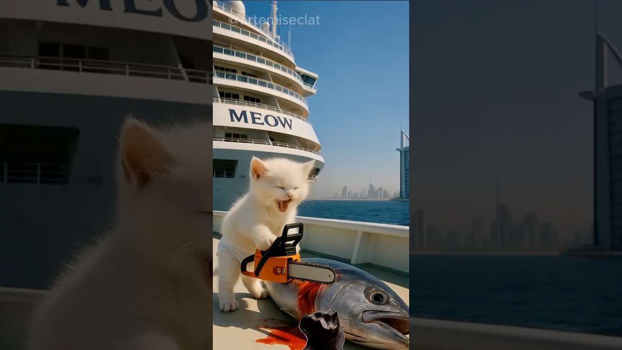 The kitten just wanted tuna 😼🛳️🌊