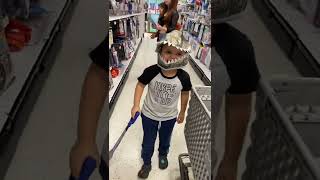 dinosaur mask 🦖 daddy got scared !