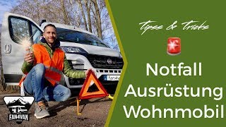 Wohnmobil Notfall Ausrüstung - Warndreieck Verbandkasten und Co