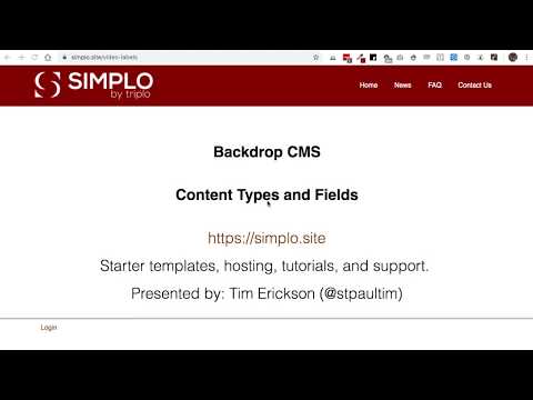 Backdrop CMS - Content Types and Fields