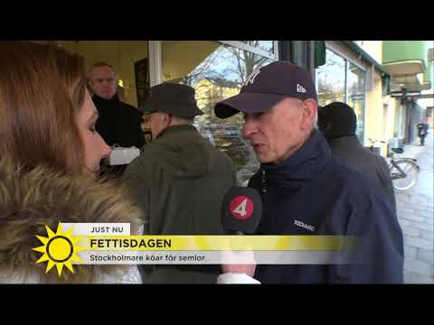 Semmelkaos: Här köar folk på fettisdagen - Nyhetsmorgon (TV4)