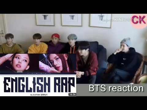 BTS Reaction to jenlisa Blackpink 'English rap parts ' Full from debut+there solos (Fanmade)