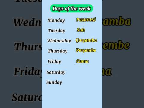 Learn Turkish: Days of the week