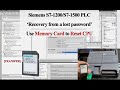 SC03 Use A Memory Card To Reset A Siemens PLC With Password S7 1200 S7 1500 CPU