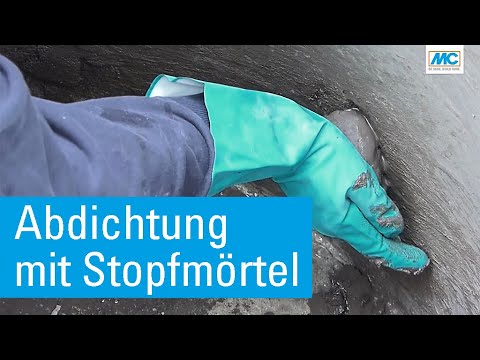 Punktuelle Abdichtung mit Stopfmörtel - abdichten mit ombran W